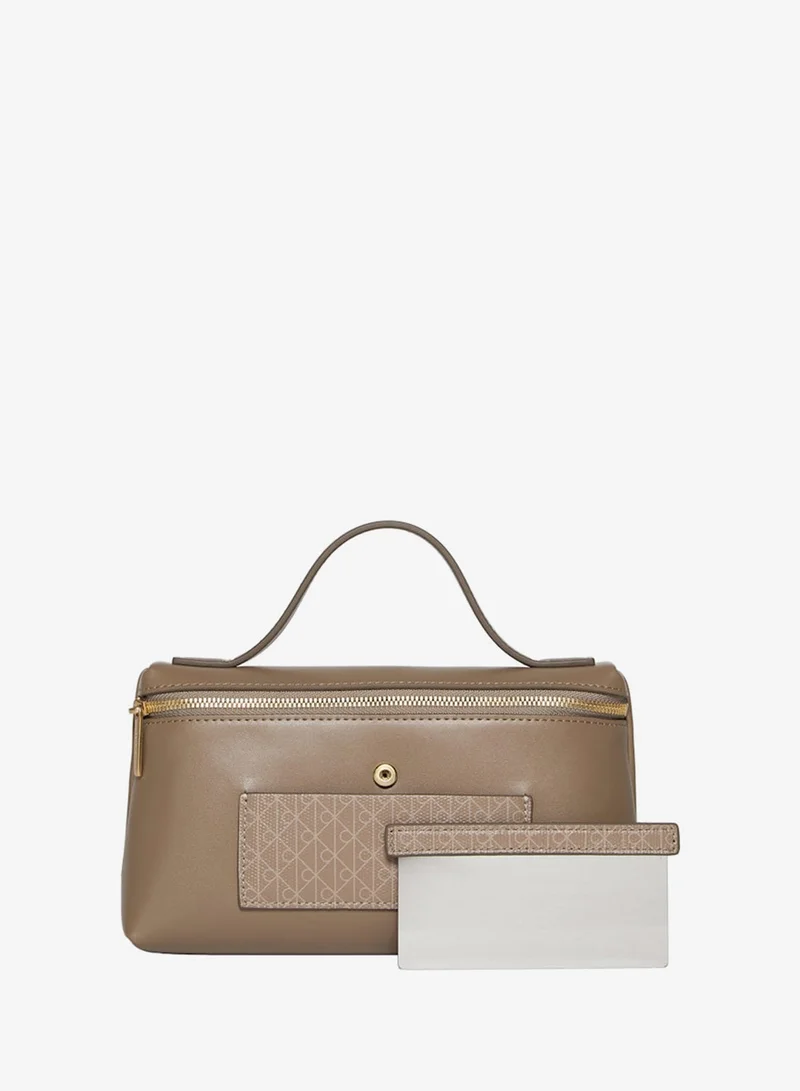 CALVIN KLEIN Coated Emblem Logo Cosmetic Case